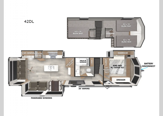 Floorplan - 2025 Salem Grand Villa 42DL Destination Trailer