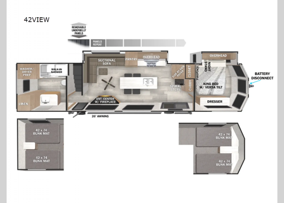 Floorplan - 2025 Salem Grand Villa 42VIEW Destination Trailer