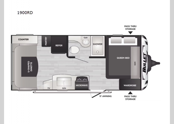 Floorplan - 2025 Bullet Crossfire 1900RD Travel Trailer