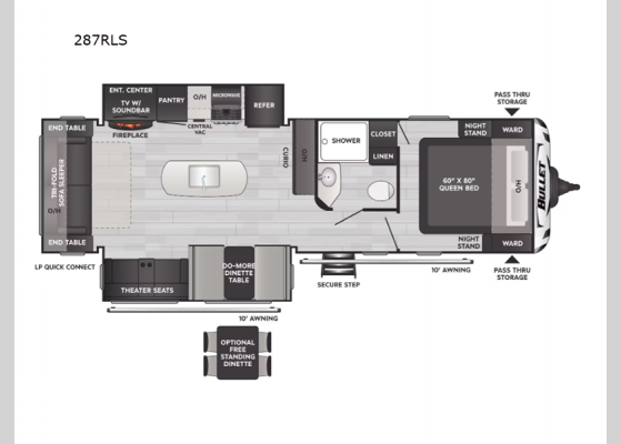 Floorplan - 2025 Bullet Crossfire 287RLS Travel Trailer