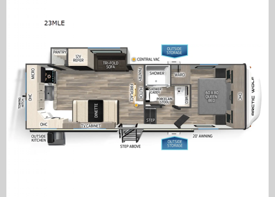 Floorplan - 2025 Cherokee Arctic Wolf 23MLE Fifth Wheel