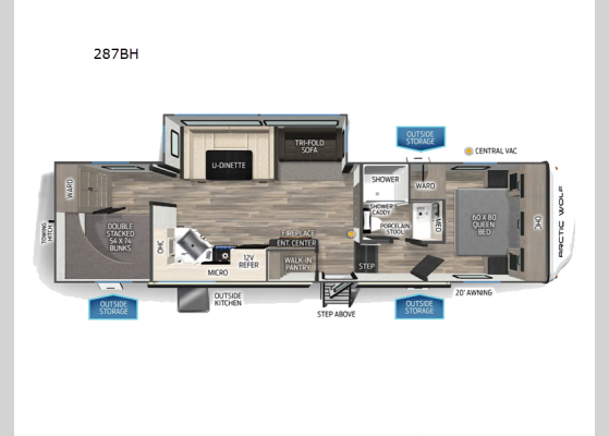 Floorplan - 2025 Cherokee Arctic Wolf 287BH Fifth Wheel