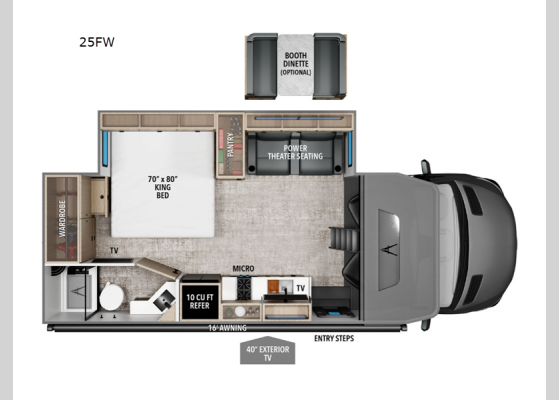 Floorplan - 2025 Lineage 25FW Motor Home Class C - Diesel