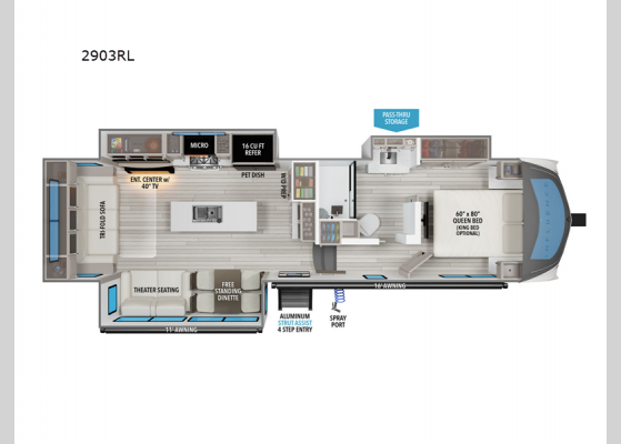 Floorplan - 2025 Influence 2903RL Fifth Wheel