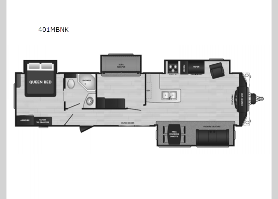 Floorplan - 2024 Residence 401MBNK Destination Trailer