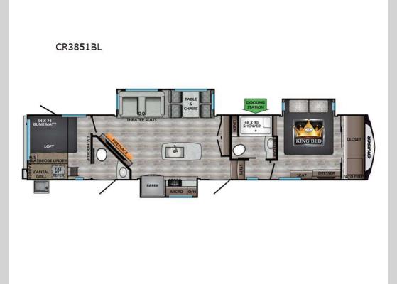 Floorplan - 2024 Cruiser CR3851BL Fifth Wheel