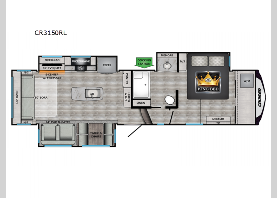 Floorplan - 2024 Cruiser CR3150RL Fifth Wheel