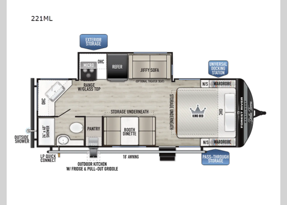 Floorplan - 2026 Della Terra 221ML Travel Trailer