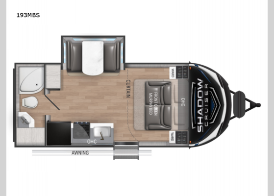 Floorplan - 2023 Shadow Cruiser 193MBS Travel Trailer