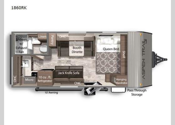 Floorplan - 2025 Aspen Trail Mini 1860RK Travel Trailer