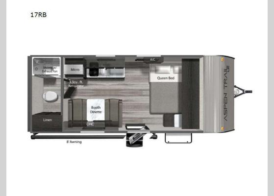 Floorplan - 2025 Aspen Trail Mini 17RB Travel Trailer