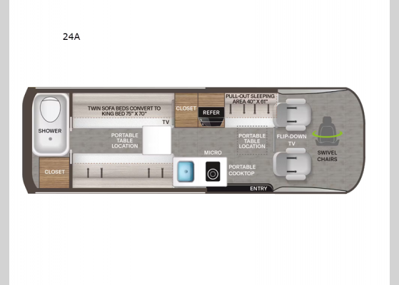 Floorplan - 2025 Sanctuary 24A Motor Home Class B - Diesel