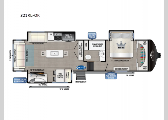 Floorplan - 2025 Tandara 321RL-OK Fifth Wheel