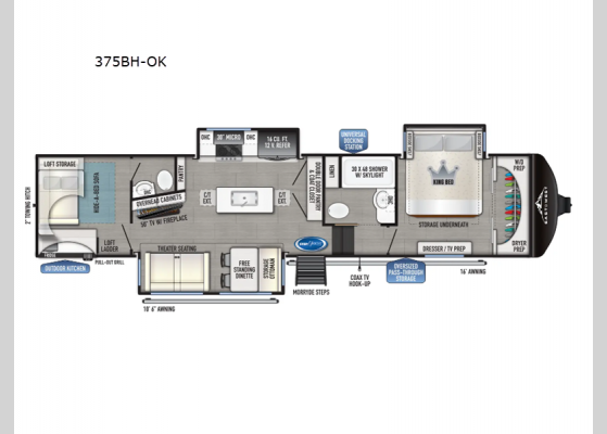 Floorplan - 2025 Tandara 375BH-OK Fifth Wheel