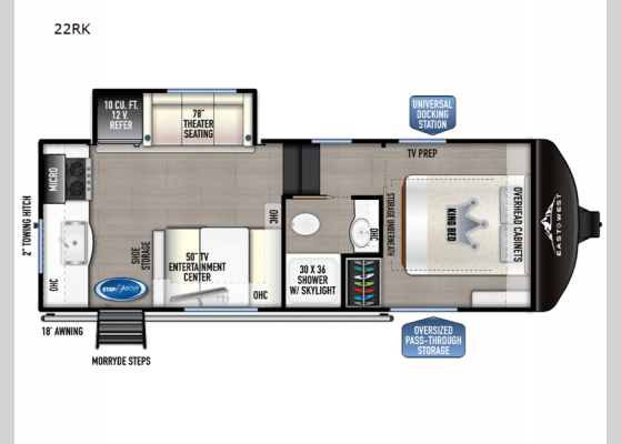 Floorplan - 2025 Tandara 22RK Fifth Wheel