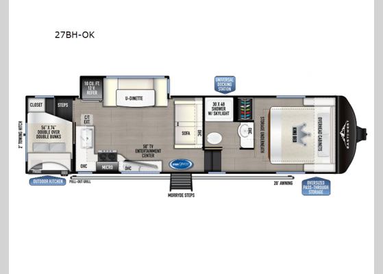 Floorplan - 2025 Tandara 27BH-OK Fifth Wheel