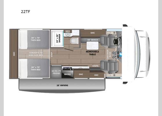 Floorplan - 2025 Redhawk SE 22TF Motor Home Class C