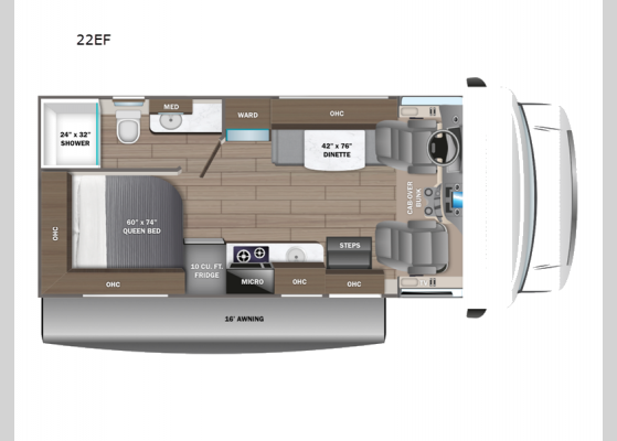 Floorplan - 2025 Redhawk SE 22EF Motor Home Class C