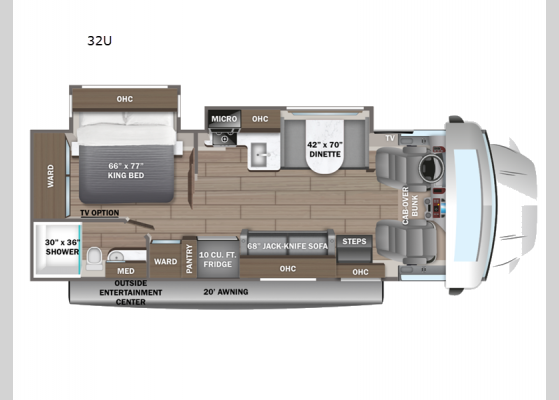 Floorplan - 2025 Greyhawk XL 32U Motor Home Super C - Diesel