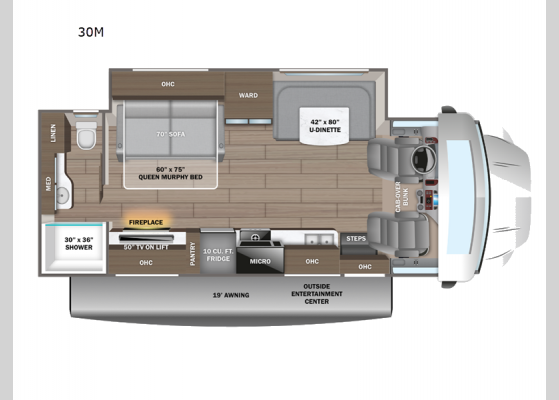 Floorplan - 2025 Greyhawk XL 30M Motor Home Super C - Diesel