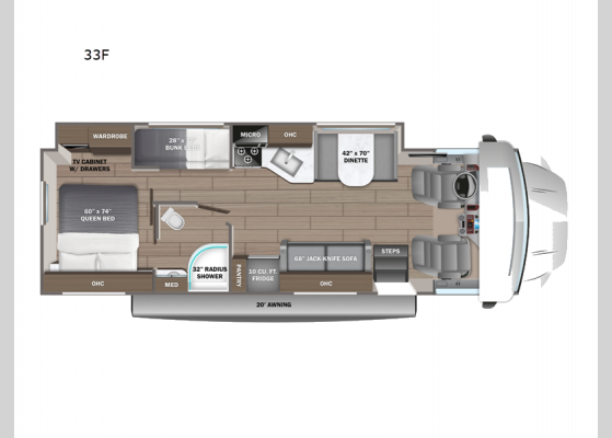 Floorplan - 2025 Greyhawk XL 33F Motor Home Super C - Diesel