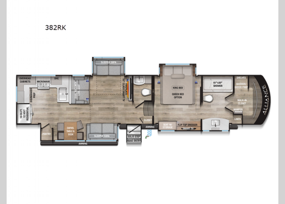 Floorplan - 2025 Paradigm 382RK Fifth Wheel