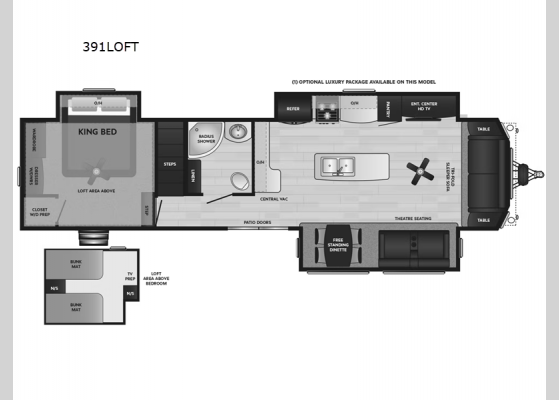 Floorplan - 2025 Retreat 391LOFT Destination Trailer