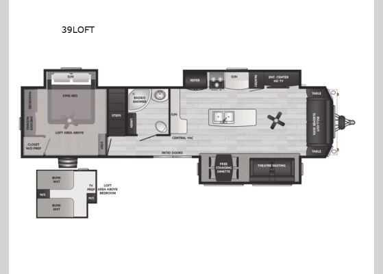 Floorplan - 2025 Retreat 39LOFT Destination Trailer