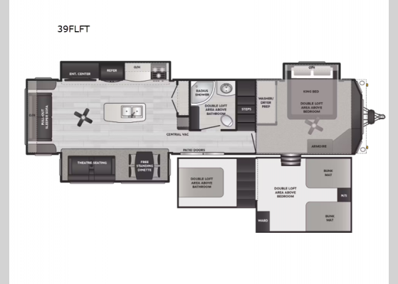 Floorplan - 2025 Retreat 39FLFT Destination Trailer