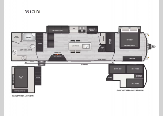 Floorplan - 2025 Retreat 391CLDL Destination Trailer