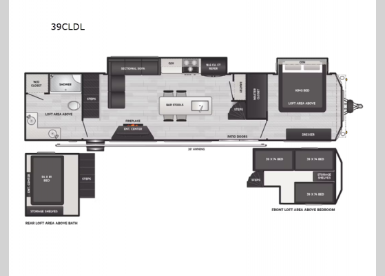 Floorplan - 2025 Retreat 39CLDL Destination Trailer