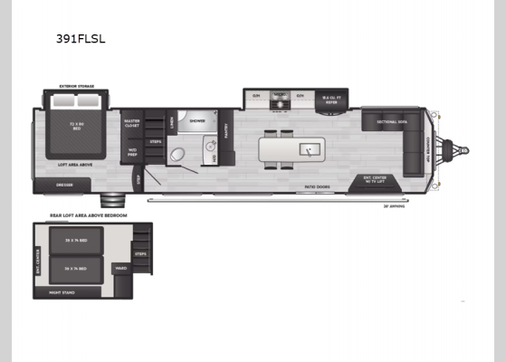 Floorplan - 2025 Retreat 391FLSL Destination Trailer