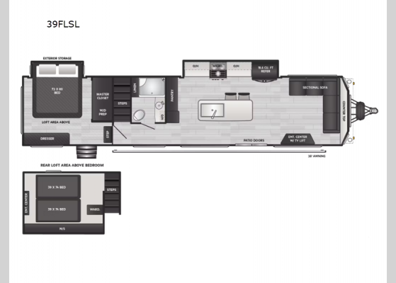 Floorplan - 2025 Retreat 39FLSL Destination Trailer