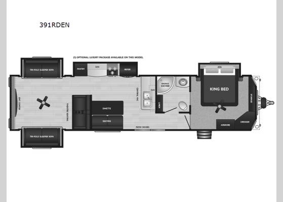 Floorplan - 2025 Retreat 391RDEN Destination Trailer