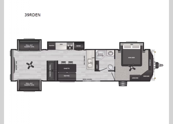 Floorplan - 2025 Retreat 39RDEN Destination Trailer