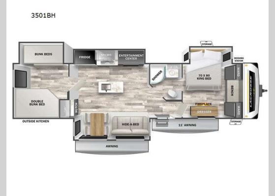 Floorplan - 2025 LaCrosse 3501BH Travel Trailer