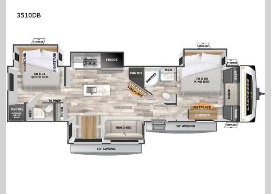 Floorplan - 2025 LaCrosse 3510DB Travel Trailer