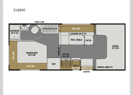 Floorplan - 2025 Freelander 21QSSC Motor Home Class C