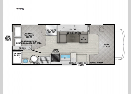 Floorplan - 2025 Freelander 22XG Ford 350 Motor Home Class C