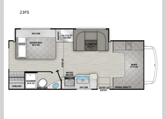 Floorplan - 2025 Freelander 23FS Ford 350 Motor Home Class C