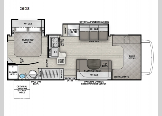 Floorplan - 2025 Freelander 26DS Motor Home Class C