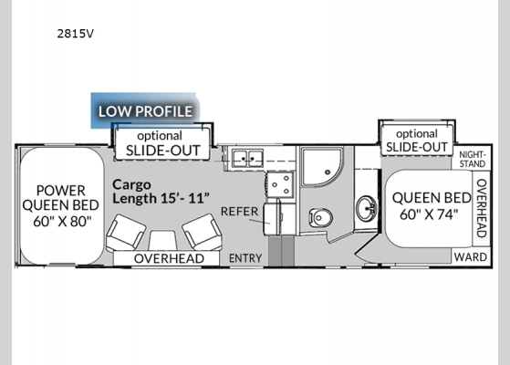 Floorplan - 2025 Vortex 2815V Toy Hauler Fifth Wheel