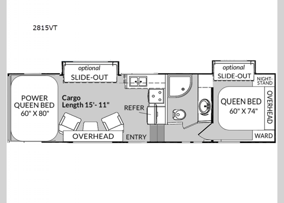 Floorplan - 2025 Vortex 2815VT Toy Hauler Fifth Wheel