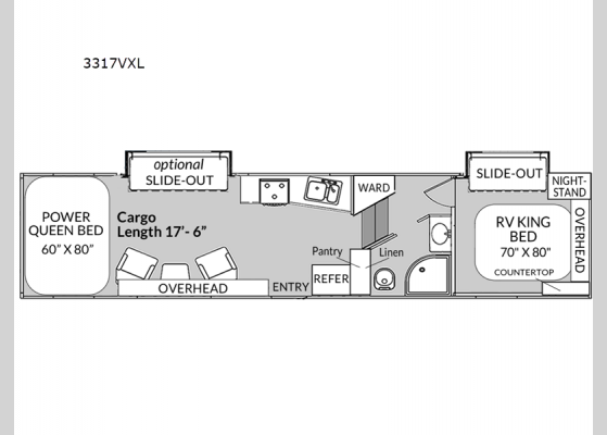 Floorplan - 2025 Vortex 3317VXL Toy Hauler Fifth Wheel