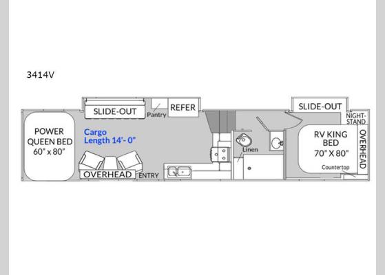 Floorplan - 2025 Vortex 3414V Toy Hauler Fifth Wheel