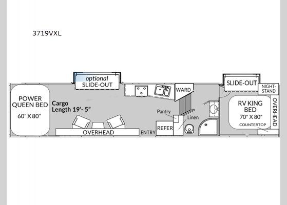 Floorplan - 2025 Vortex 3719VXL Toy Hauler Fifth Wheel