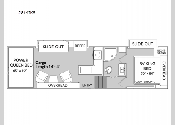 Floorplan - 2025 Vortex 2814IKS Toy Hauler Fifth Wheel