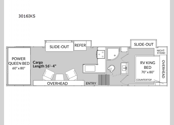 Floorplan - 2025 Vortex 3016IKS Toy Hauler Fifth Wheel