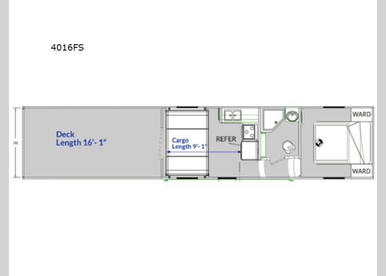 Floorplan - 2025 Vortex 4016FS Toy Hauler Fifth Wheel