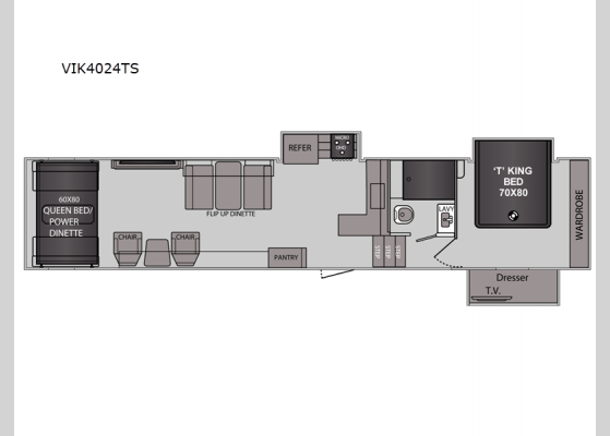 Floorplan - 2025 Vortex VIK4024TS Toy Hauler Fifth Wheel